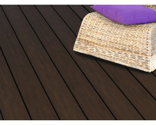 Konsta WPC terrasplank Masivo massief profiel mat 20x145 mm (per meter vanaf 1,00 m tot max. 6,00 m) donkerbruin