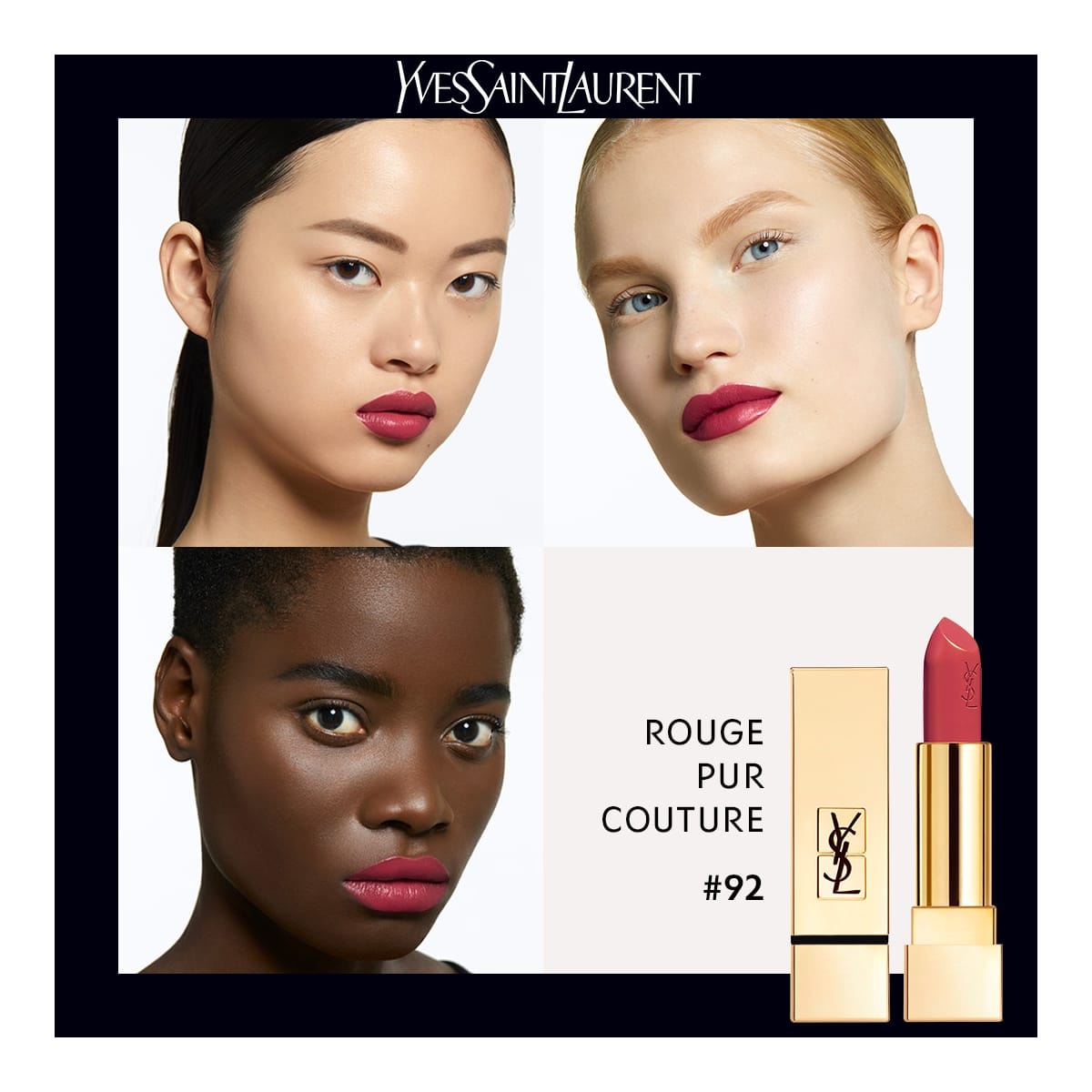 YVES SAINT LAURENT Rouge Pur Couture Rouge à Lèvres Satiné Longue Tenue et Confort