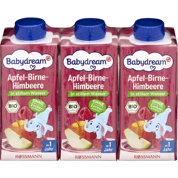 Bio Apfel-Birne-Himbeere in stillem Wasser