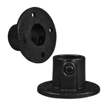 Novidade steigerbuis koppelstuk voetplaat zwart ø 27 mm