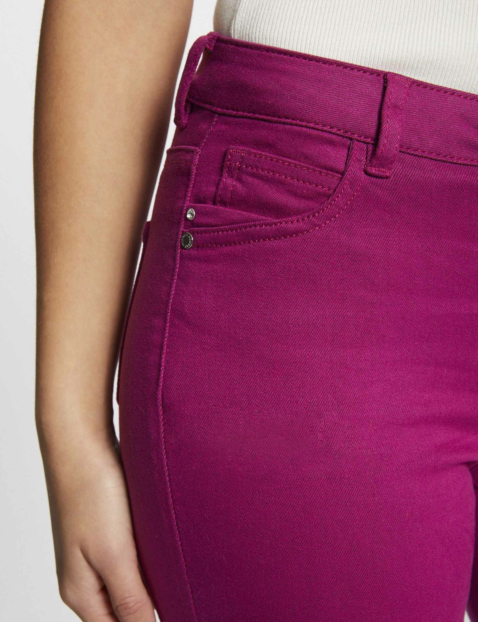 Pantalon skinny taille basse framboise femme - framboise