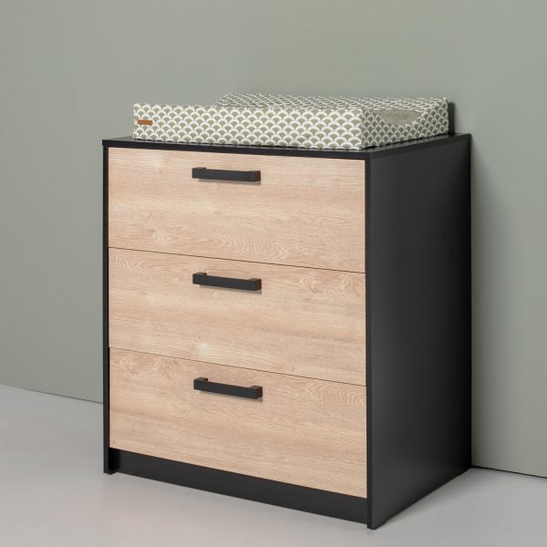 Europe Baby Nova Babykamer Zwart Eiken | Bed 60 x 120 cm   Commode   Kast