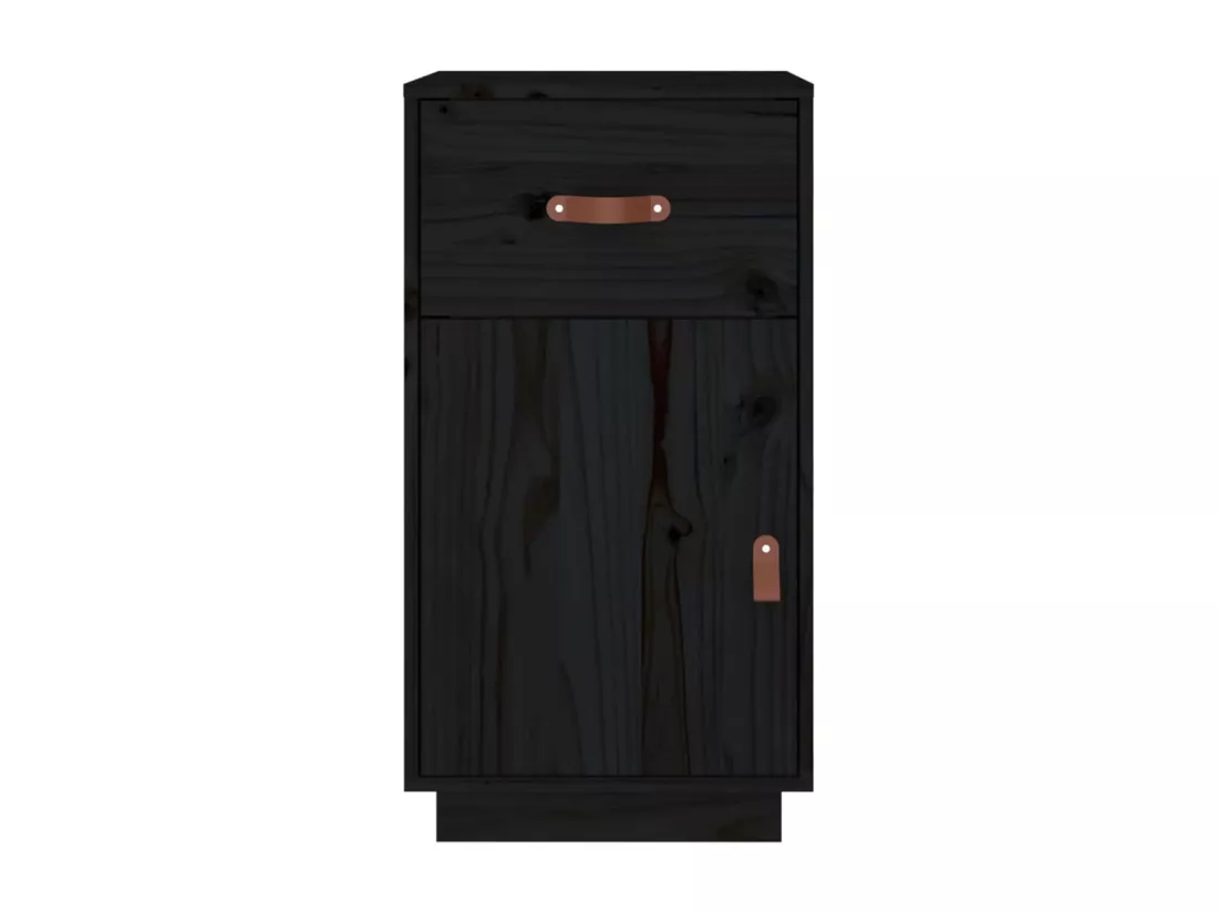 Armoire de bureau Noir 40x50x75 cm Bois massif de pin