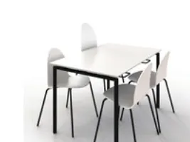 Kantinebord Zignal med stoleophæng 120x80 cm hvid