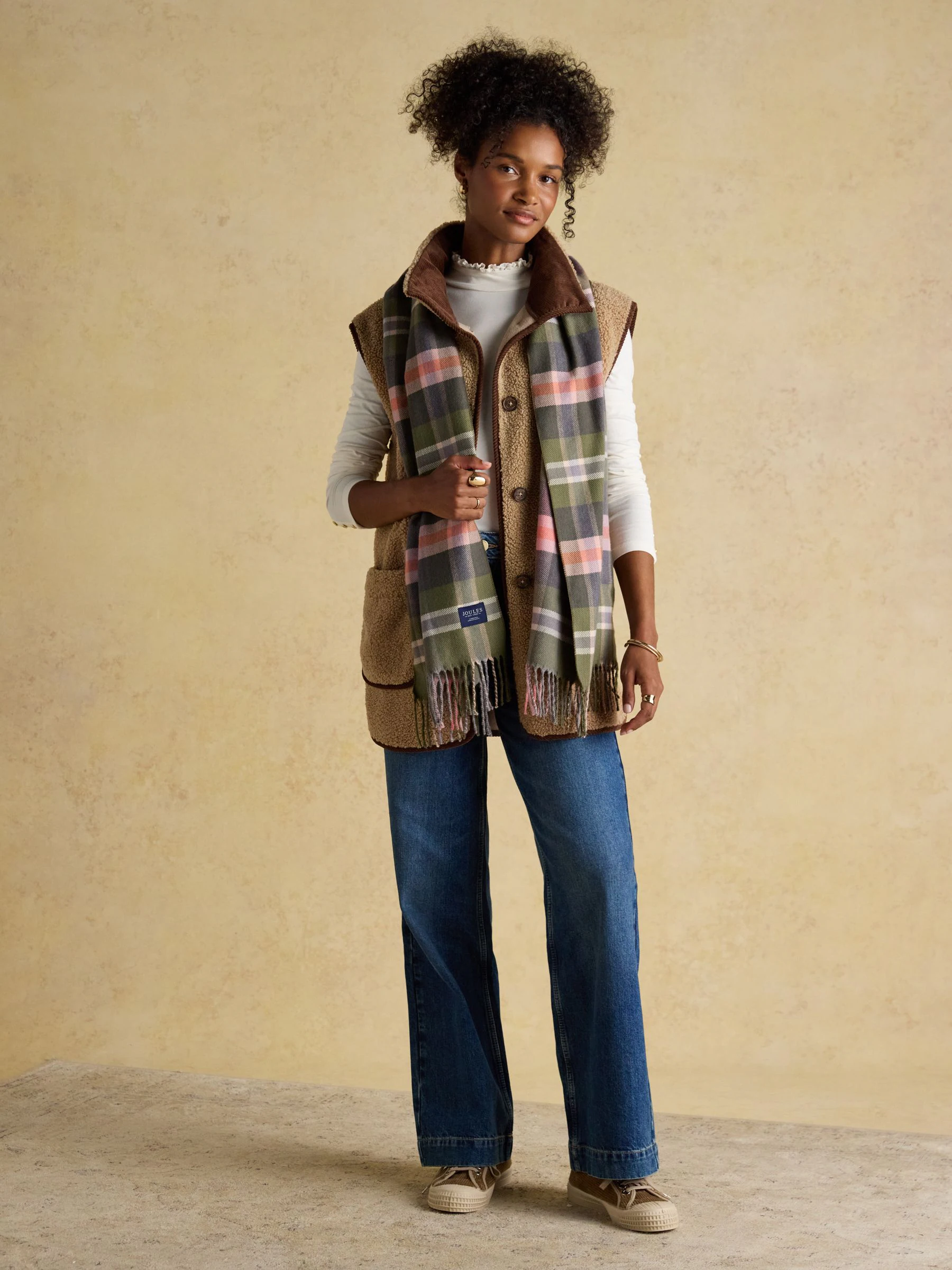 Groen en roze - Joules Langtree Large Scarf