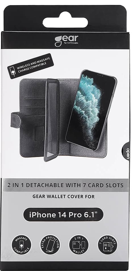 Gear 2-i-1 MagSeries iPhone 14 Pro pungetui (sort)