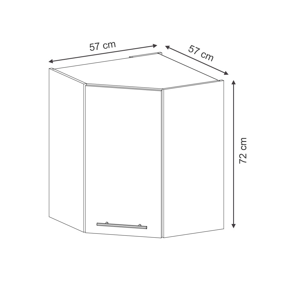 Vicco Eckhängeschrank Fame-Line Weiß Dunkelblau Hochglanz 57 cm