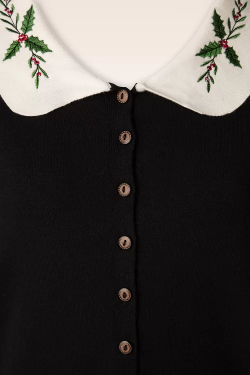 Banned Retro Happy Holly vest in zwart
