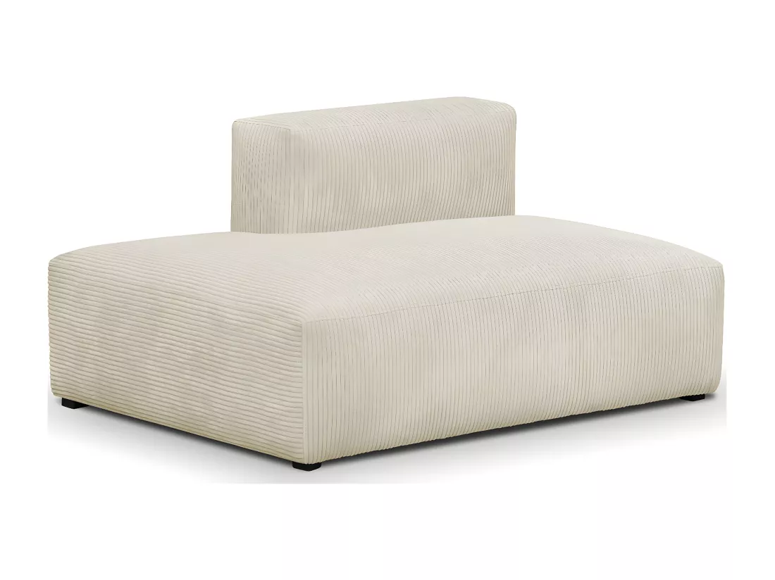 Module d'angle ouvert à gauche 2 places en velours côtelé beige - Modulo