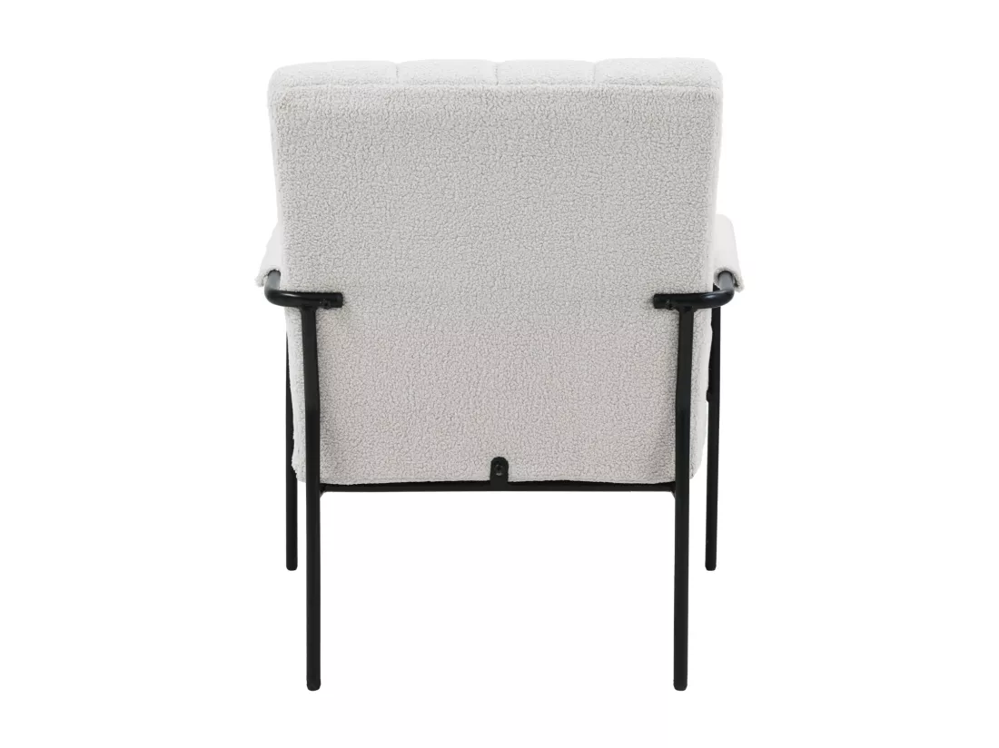 Fauteuil de salon SVITA KYLE Chaise rembourrée Chaise d'appoint Salon avec accoudoir Blanc