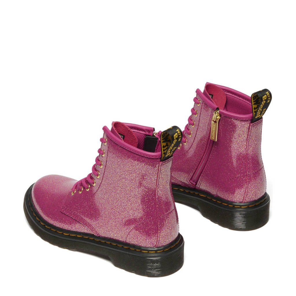 Dr. Martens 1460 Jleren veterboots fuchsia/zilver/goud
