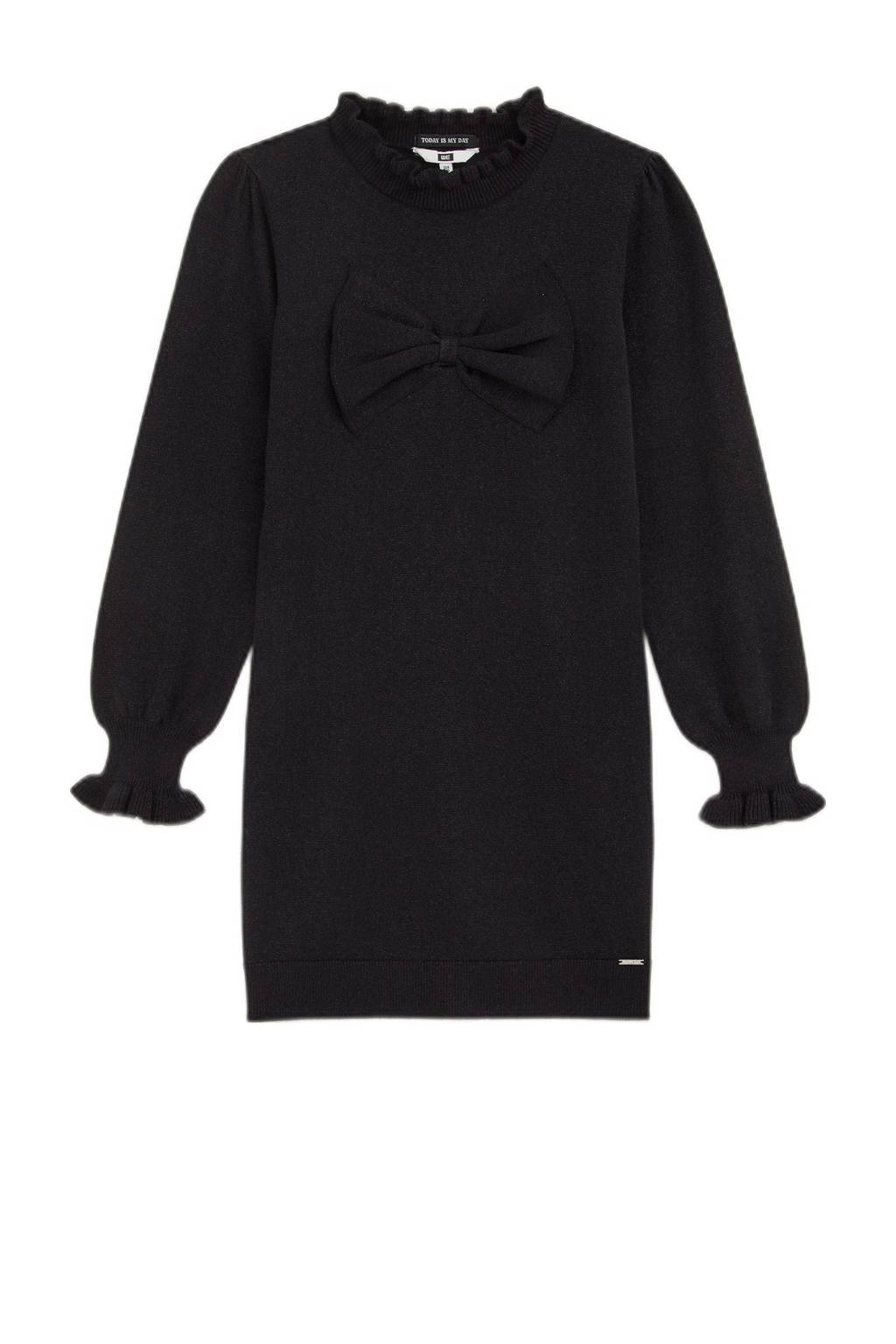 WE Fashion korte jurk glitter zwart