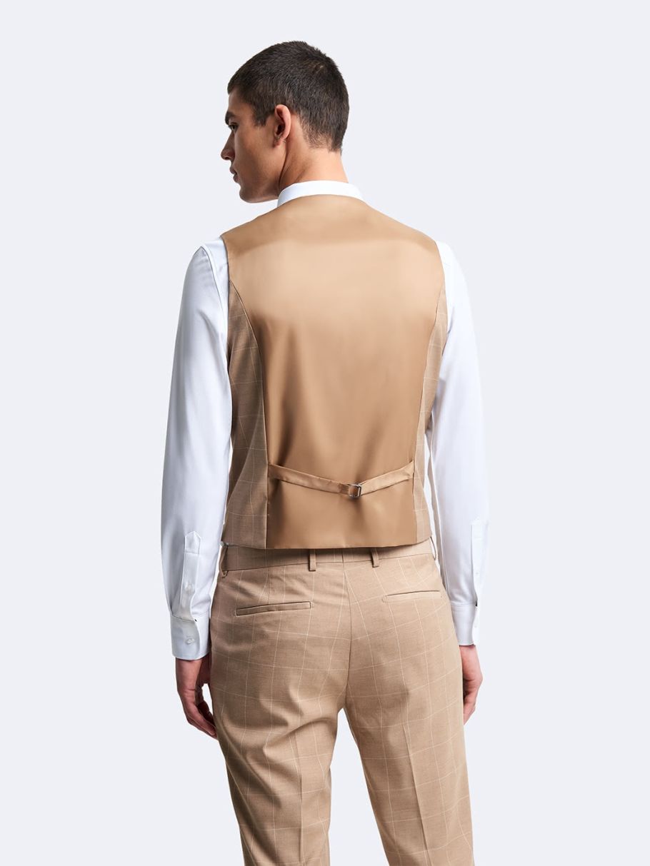 Gilet coordonnable stretch à carreaux