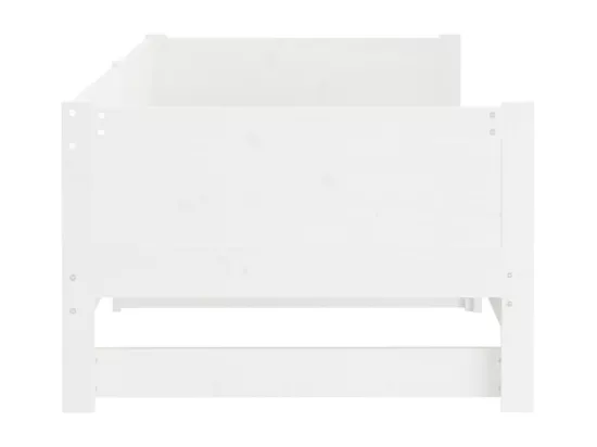 Lit coulissant sans matelas blanc 2x(80x200)cm