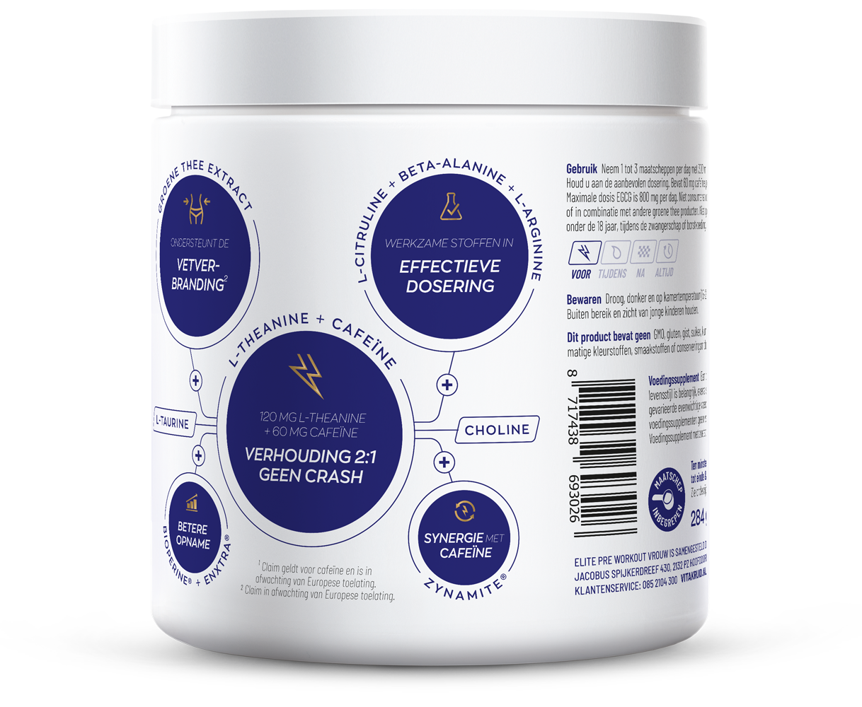 Vitakruid Elite Pre Workout Vrouw (284 gr)