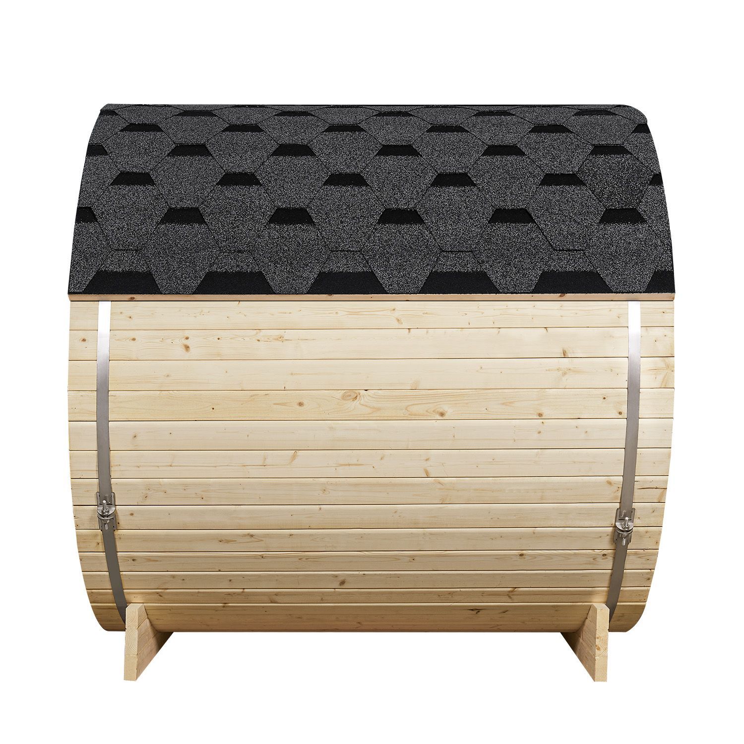 Artsauna Fasssauna Spitzbergen 180 - 4 Personen, 6 kW Ofen, Zubehör - Fichtenholz Sauna