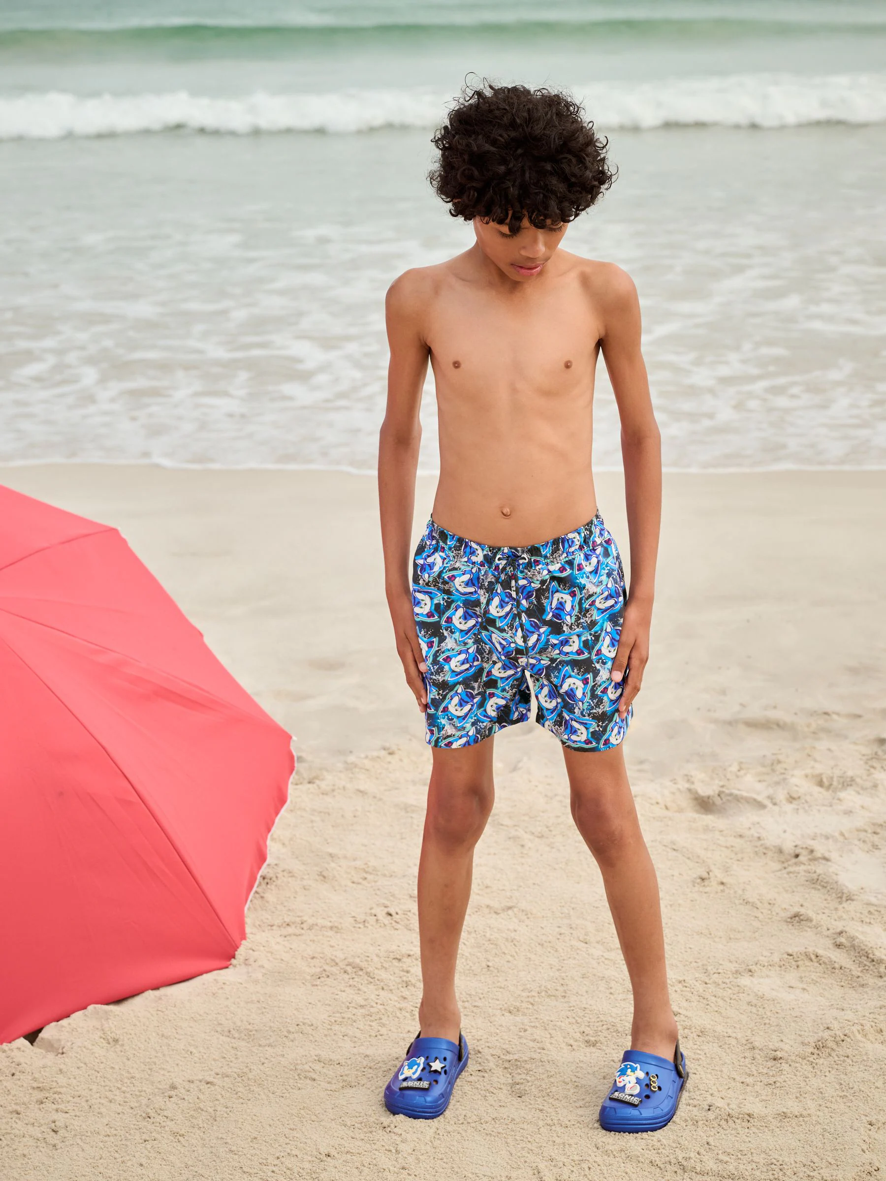 Blauw Sonic - Zwemshort (3-16 jr)