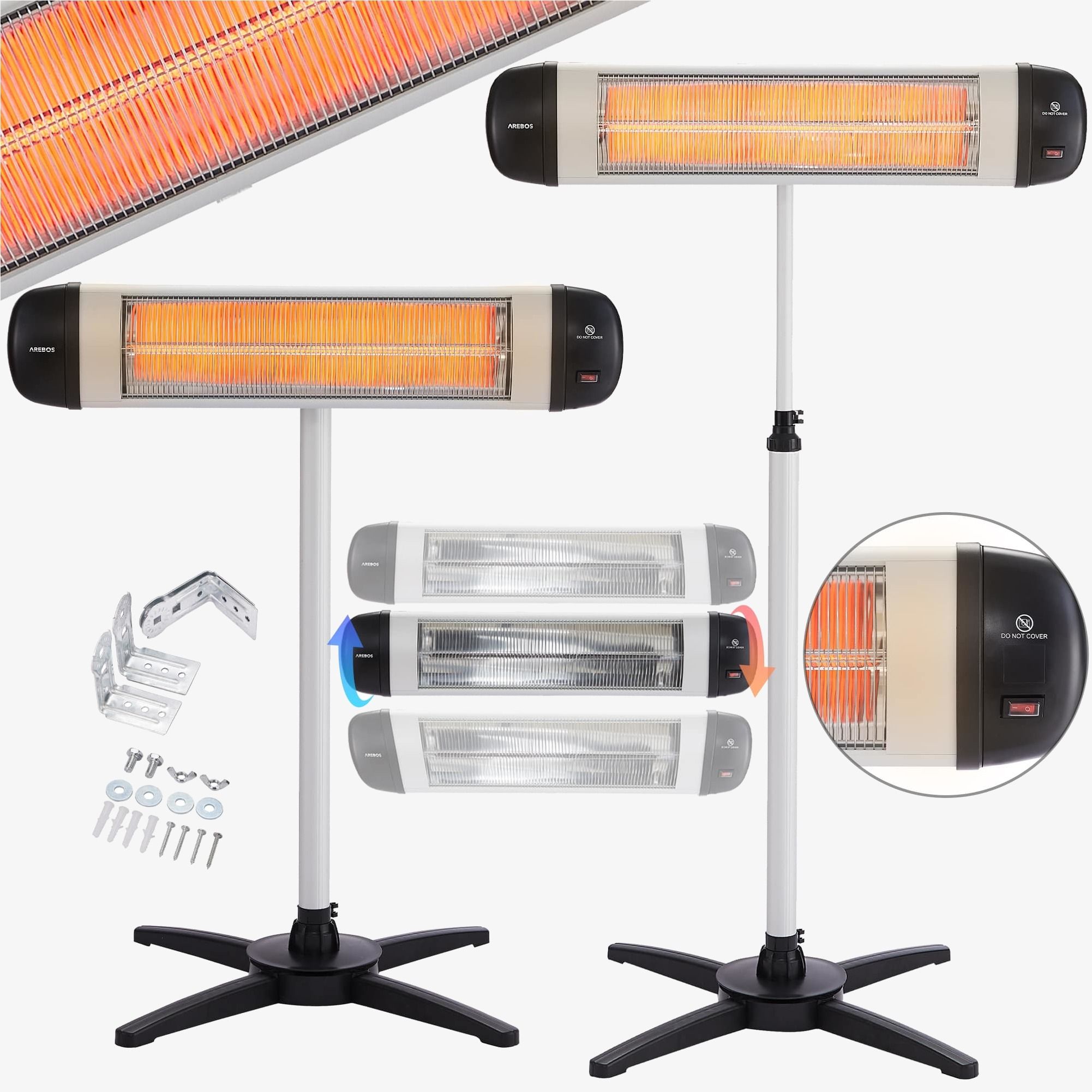 Infrarot Heizstrahler 2500W mit Kreuzstativ