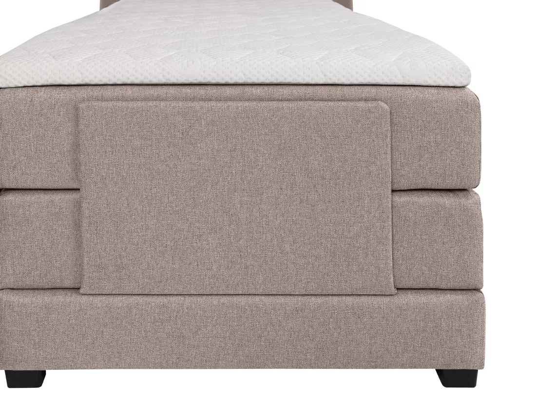 Ensemble complet boxspring tête de lit + sommiers relaxation électrique + matelas + surmatelas - 100 x 200 cm - Tissu - Beige - CASTEL II de PALACIO