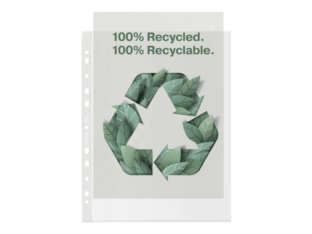 Lomme Esselte A4  Recycled 100my PP - (50 stk.)
