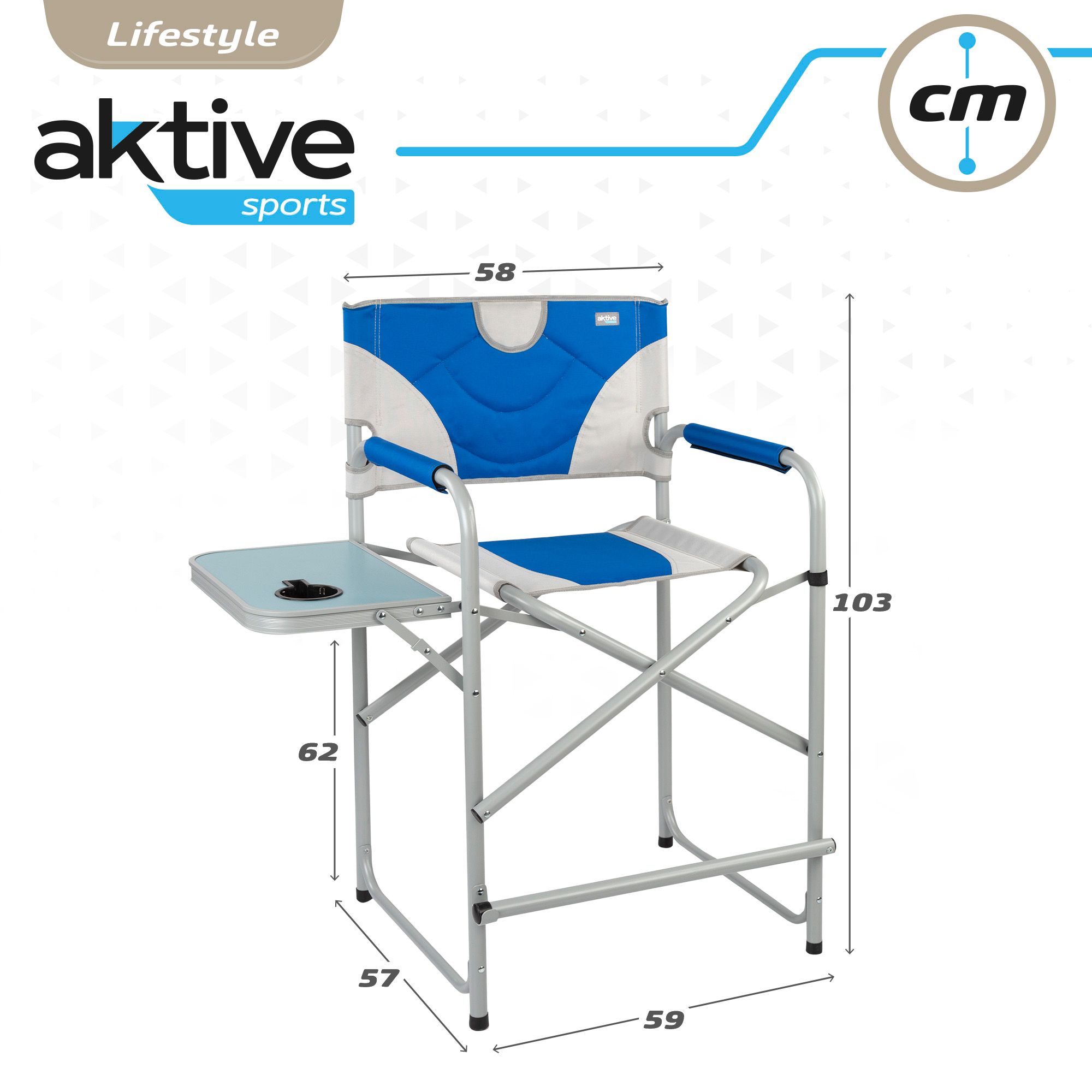 Cadeira de diretor dobrável Aktive XL com ajuste de altura