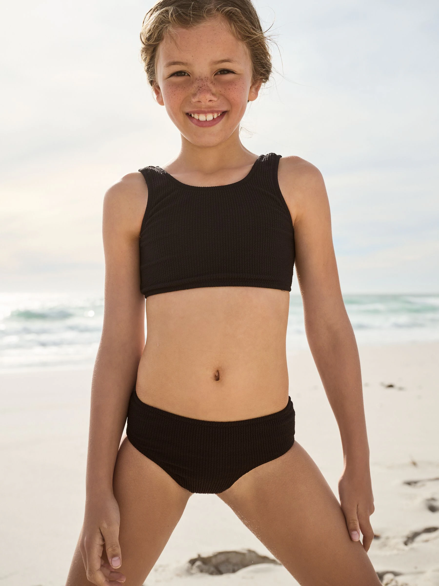 Zwart - Bikini met textuur (3-16 jr)