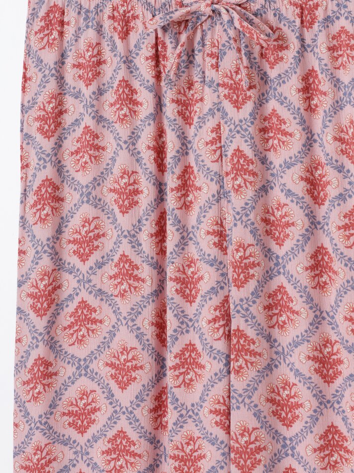 Calças culote de algodão - Rosa
