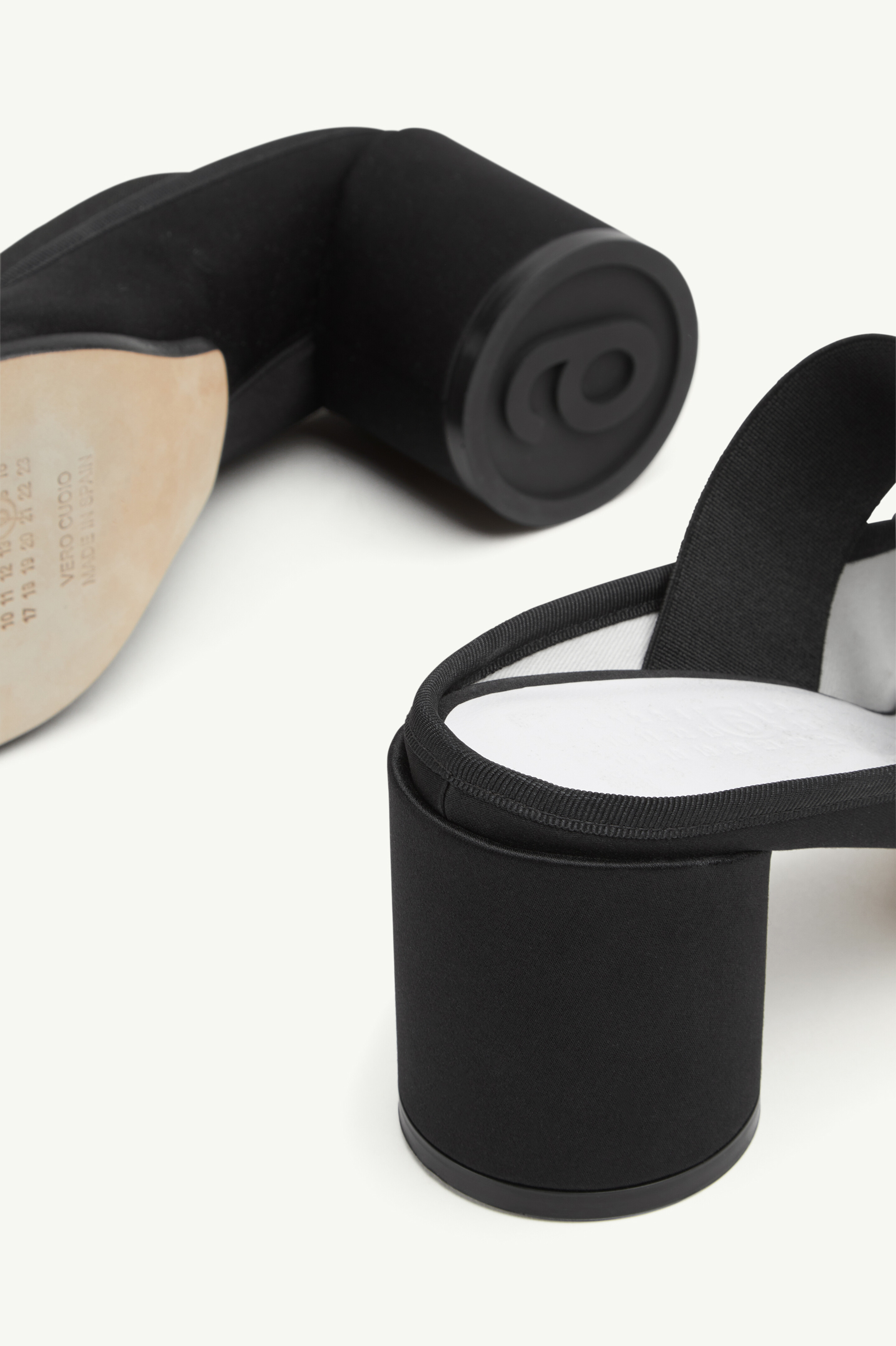 Mules ballet à lanières logo Noir