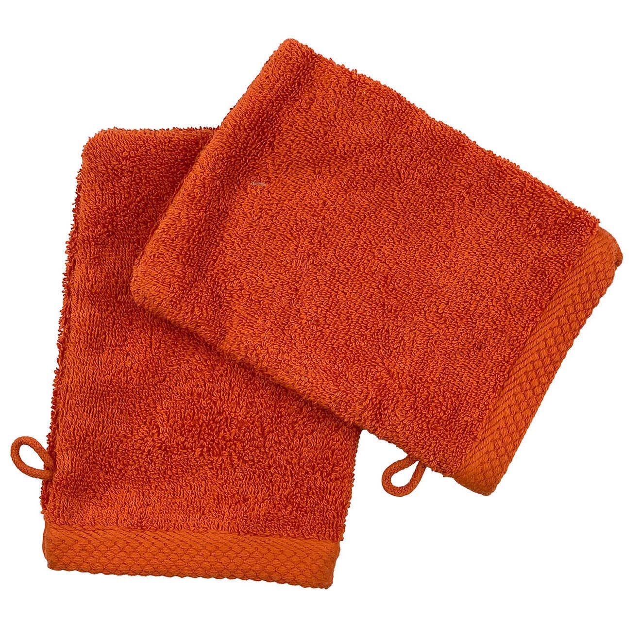 Soft by Perle de Coton 2 Gants de toilette coquelicot - 16x21 cm
