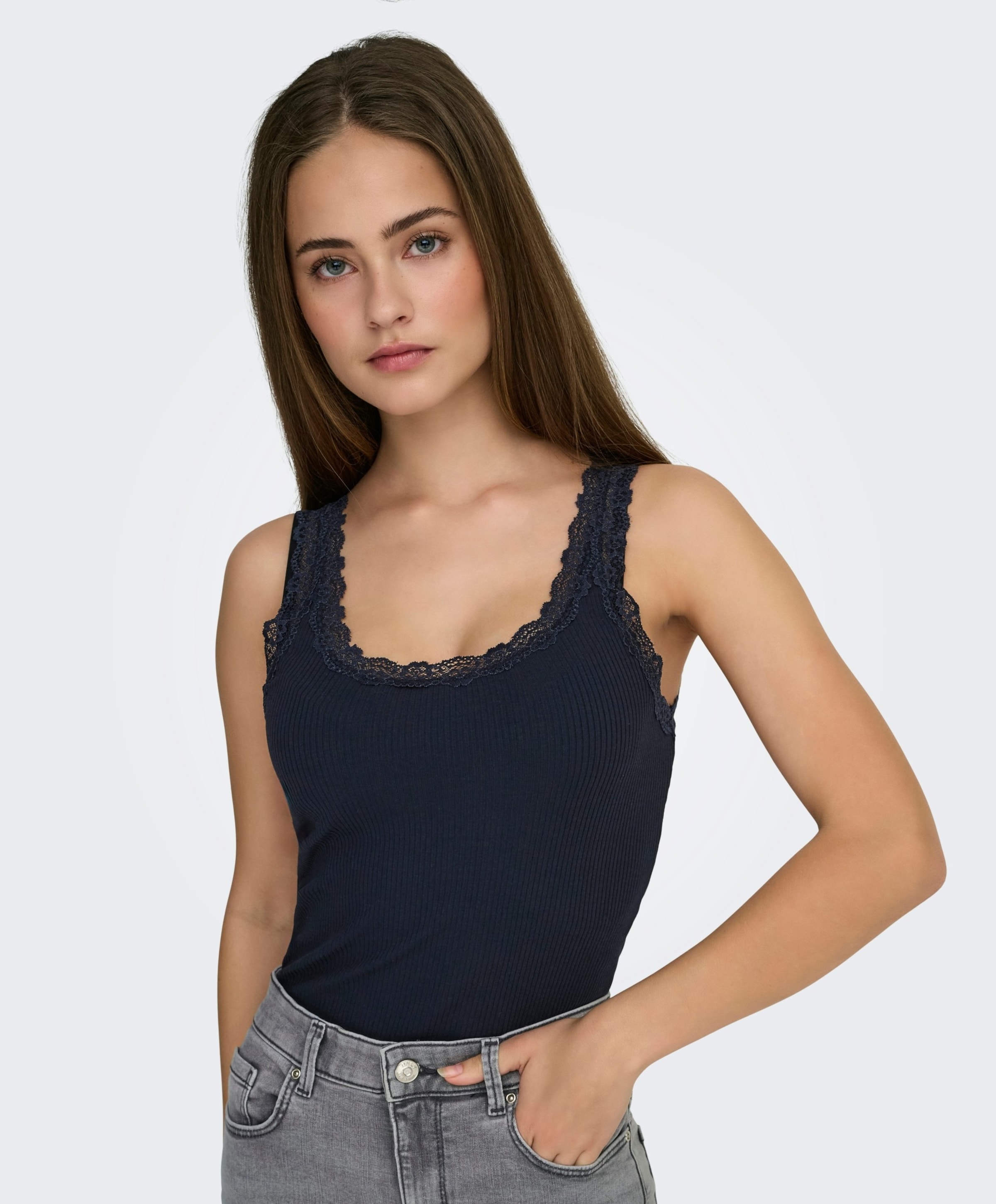 Only Dames top blauw