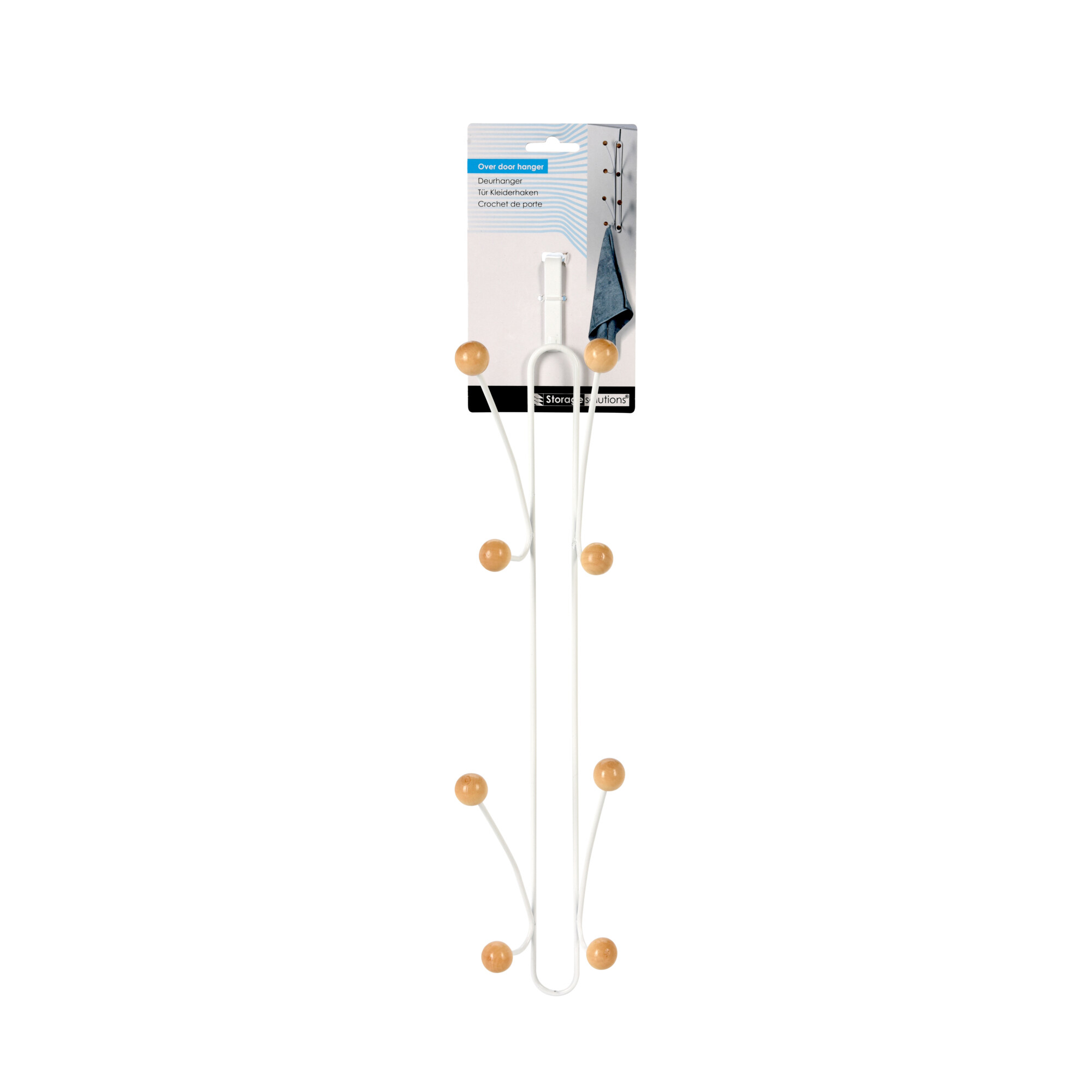 Türgarderobe Eisen 8 Haken 9 x 44 cm weiss/natur