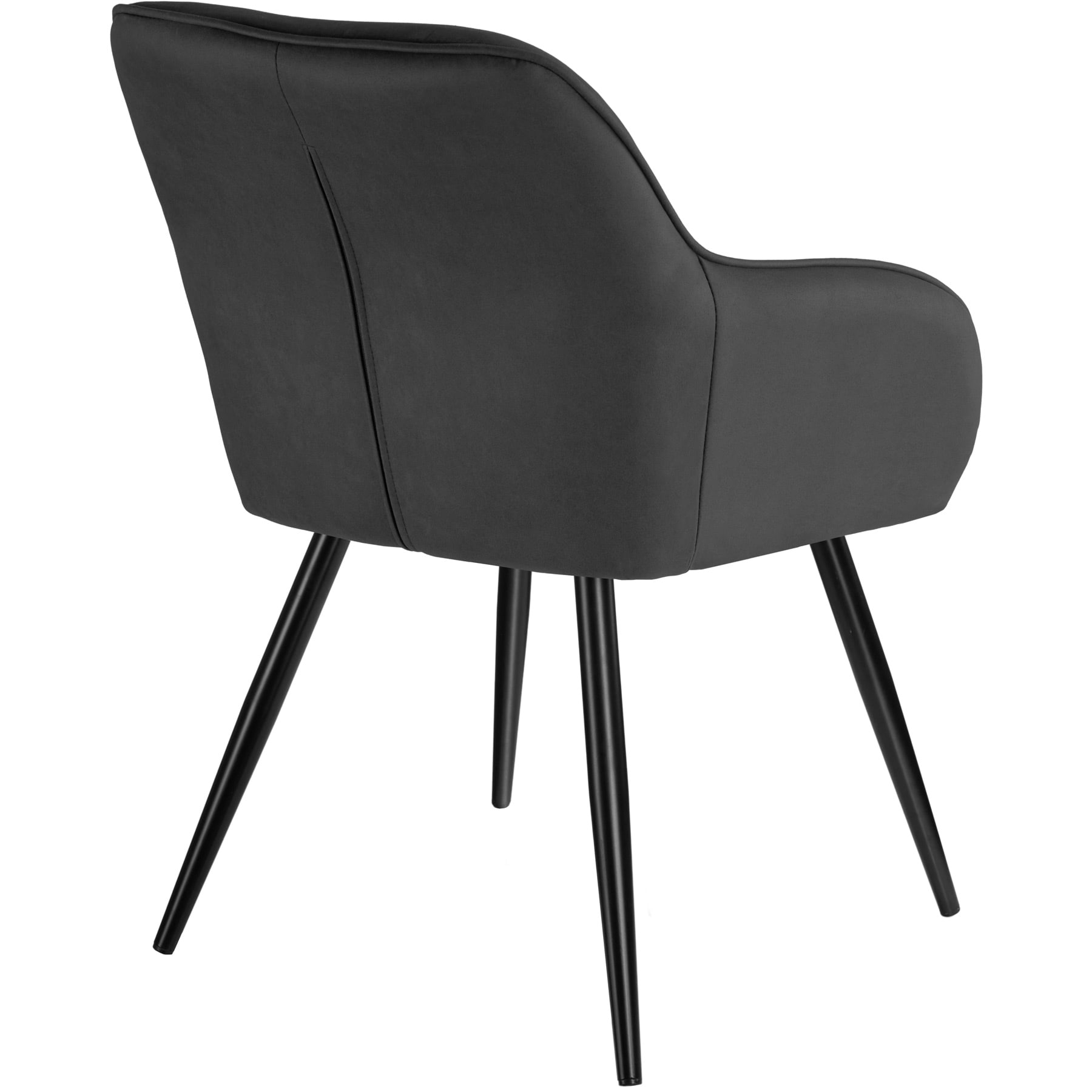 tectake® 2er Set Esszimmerstuhl, gepolstert mit Stoffbezug, schwarze Stahlbeine, 58 x 62 x 82 cm