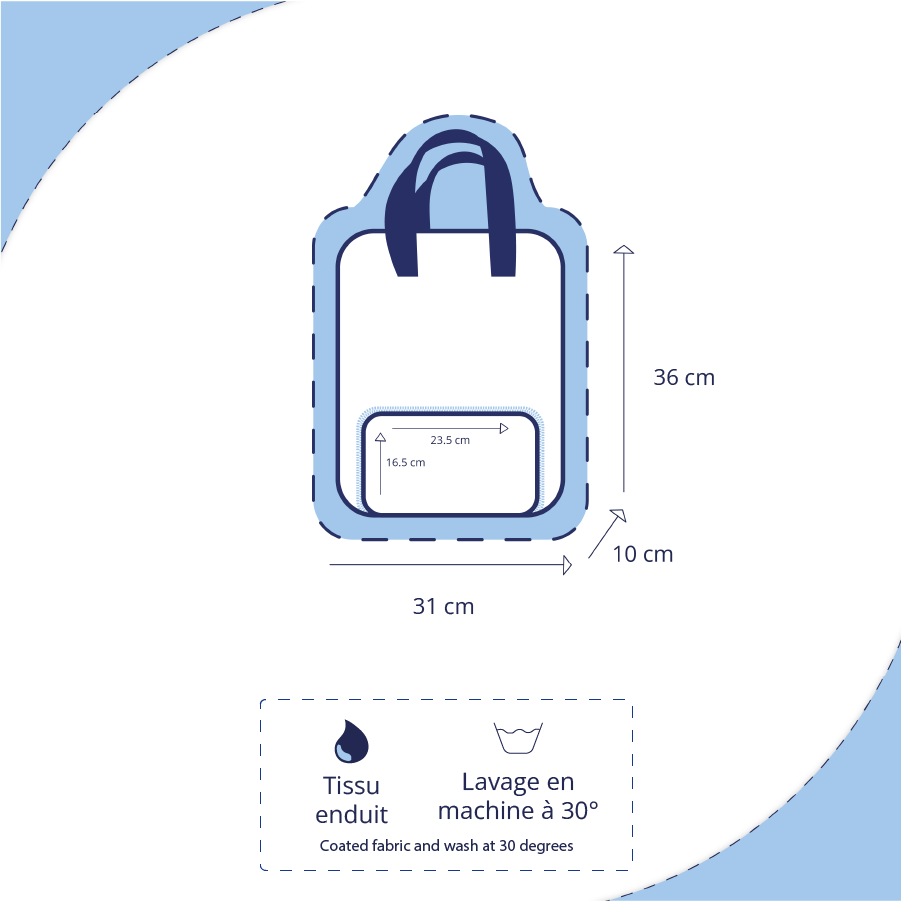 Sac À Dos Pliable Gaby Rayé Argent Marine