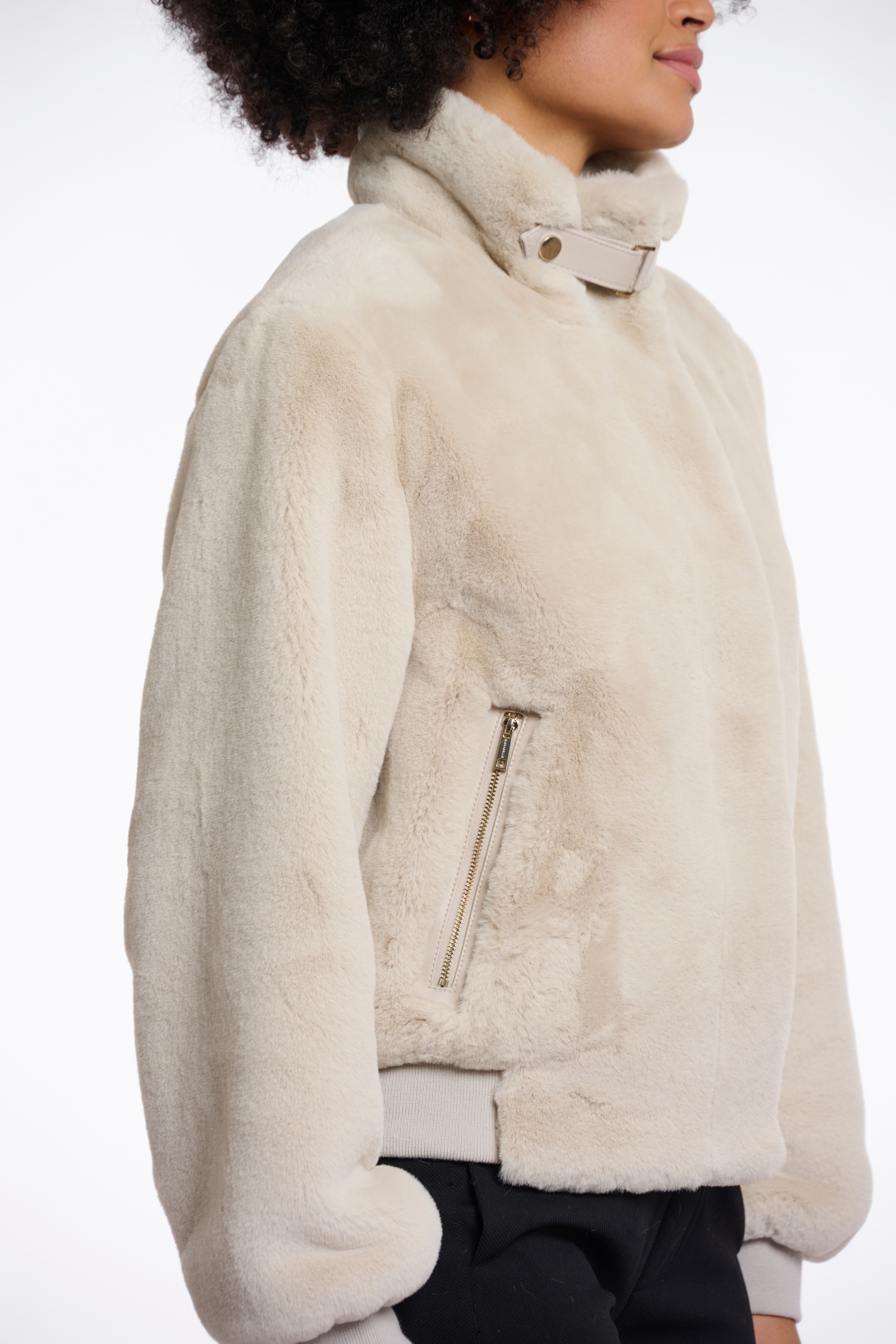 Rino & Pelle Fellimitatjacke »AMBRA« mit Riemen-Detail
