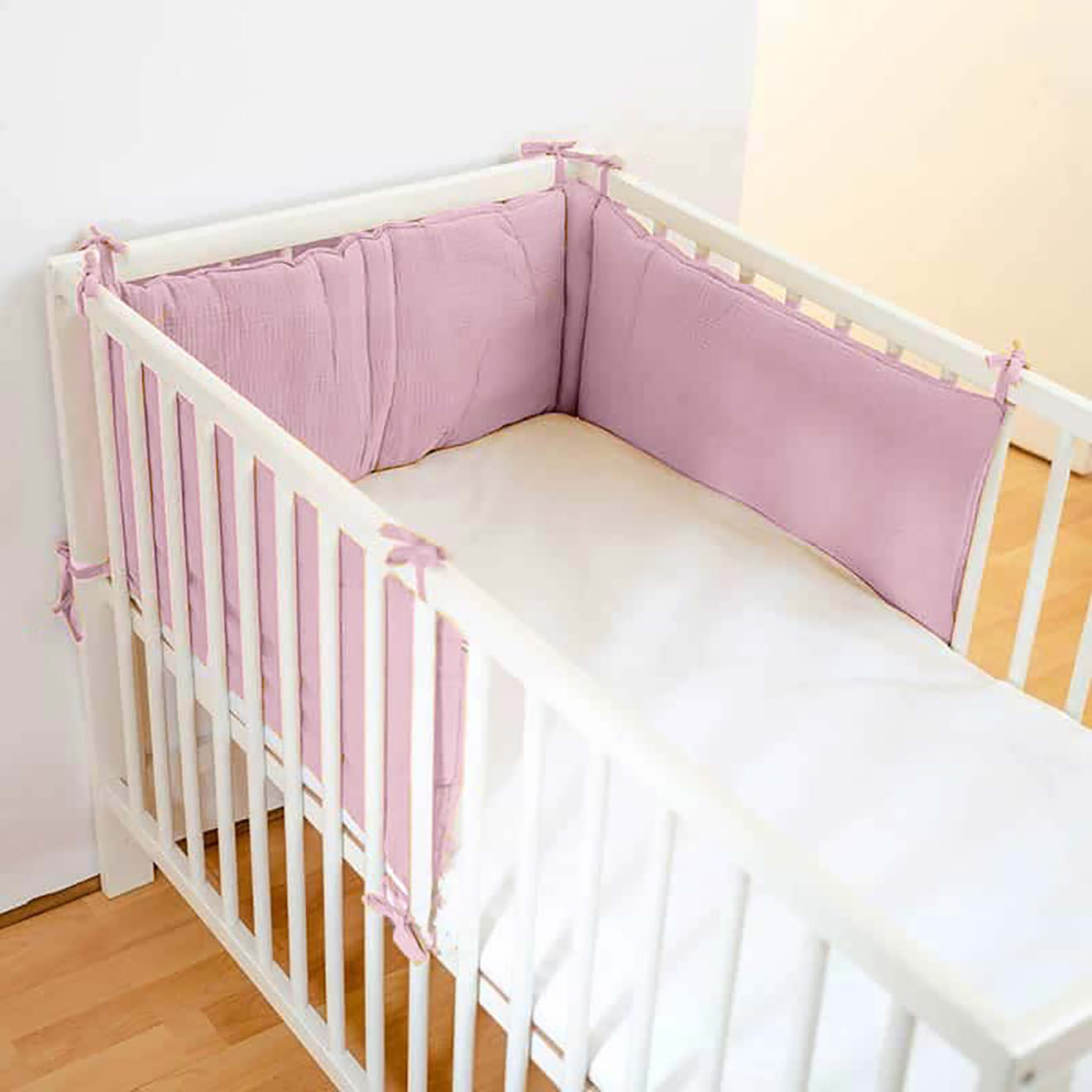 Papate Tour de Lit en Coton Bio rose - 30x190 cm