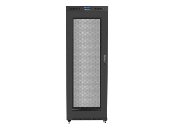 Lanberg FF01 series - Rack kabinet - 800 x 1200, fladpakke, med meshdør, LCD - med 4 køleblæsere, LCD skærm, termostat - fritstående - sort, RAL 9004 - 27U - 19