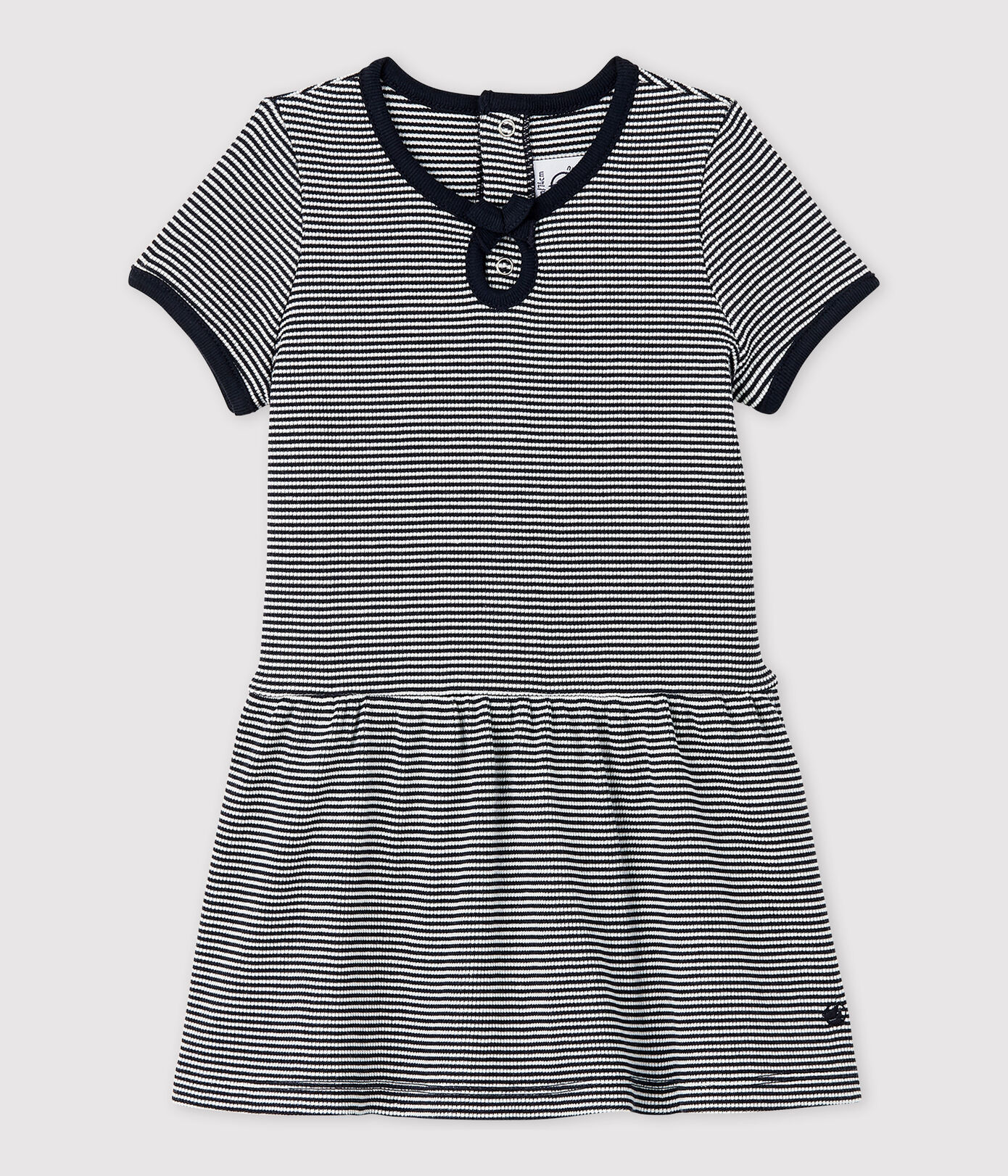 Robe manches courtes en côte 2x2 bébé fille.
