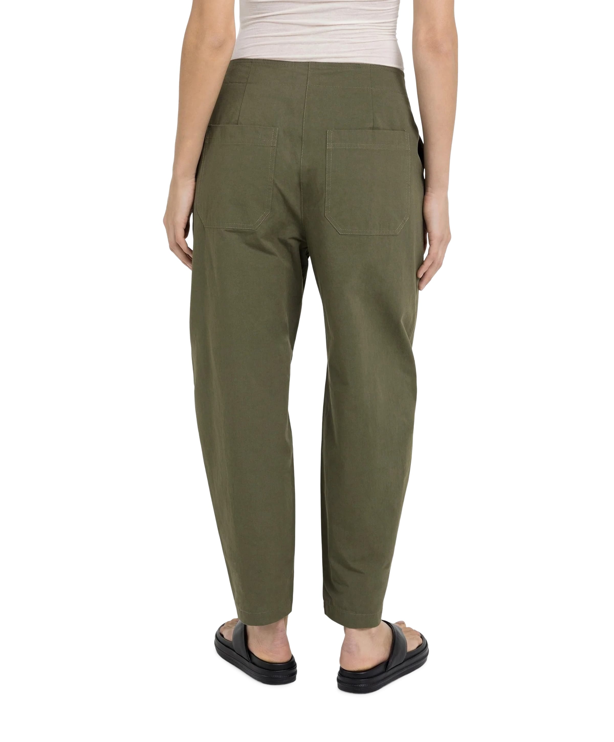 YAYA High waist barrel leg dames broek groen