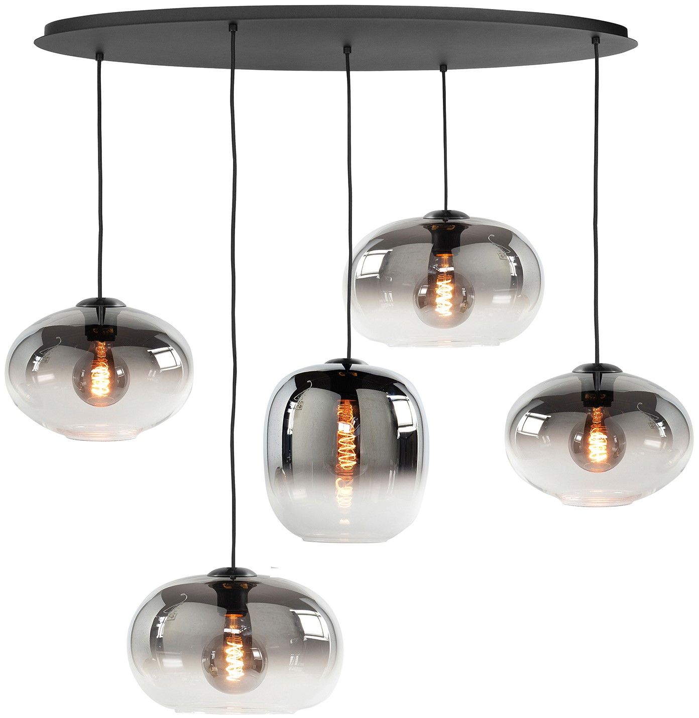 Hanglamp rookkleurig glas Bellini B100 x D35 cm