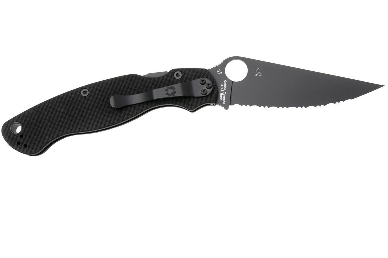 Spyderco Military 2 Black C36GSBK2 Black G10, serrated zakmes