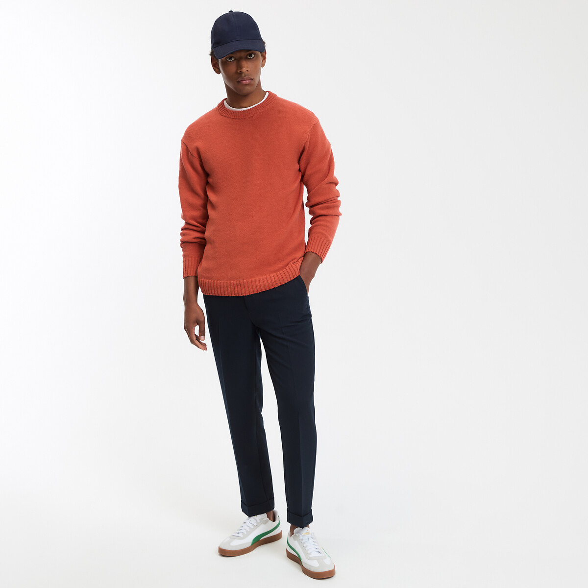 COLEÇÃO LA REDOUTE<br>Suéter em malha fina com gola redonda