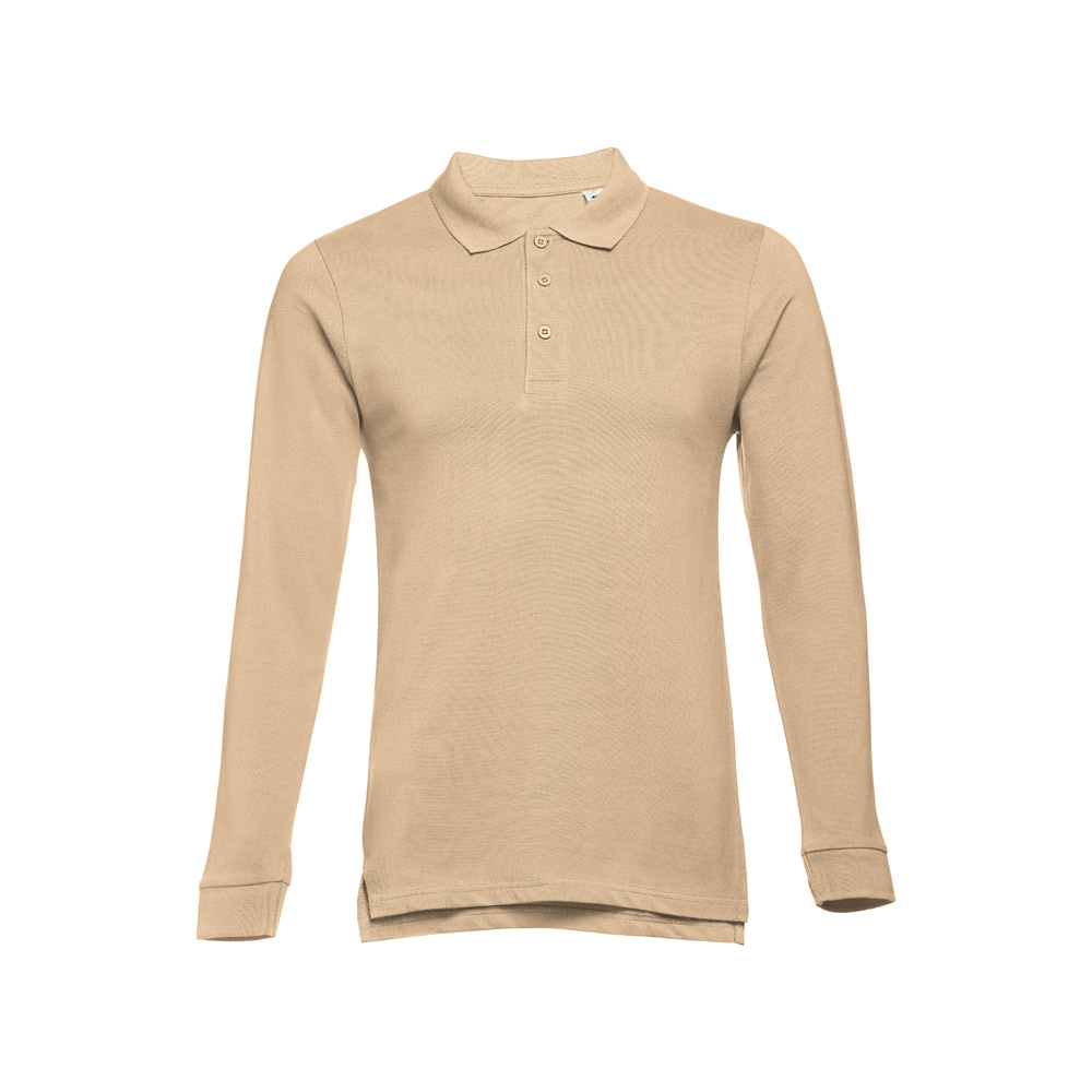 TH Clothes 30141 - Polo à manches longues en coton cardé pour hommes