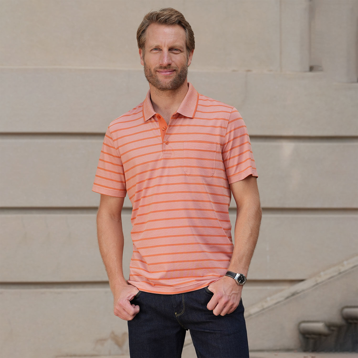 Pflegeleichtes Kurzarm Polo-Shirt