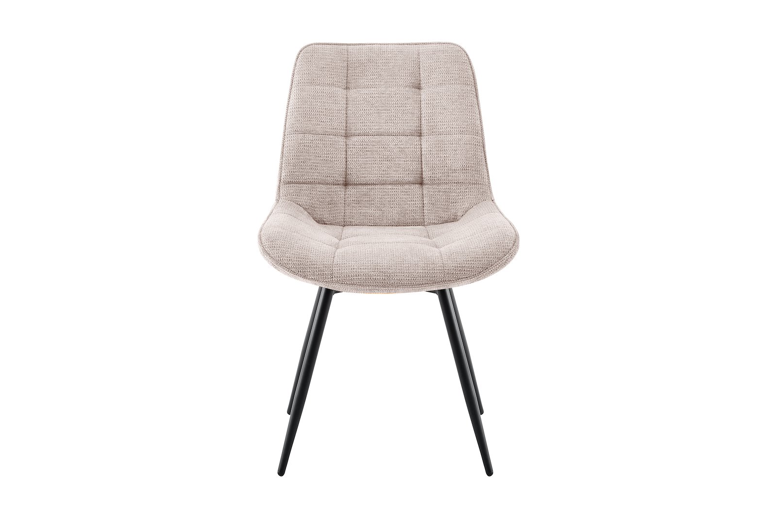 Turn spisestol sort metall understell med sving 360 grader, stoff Aragon 03 beige