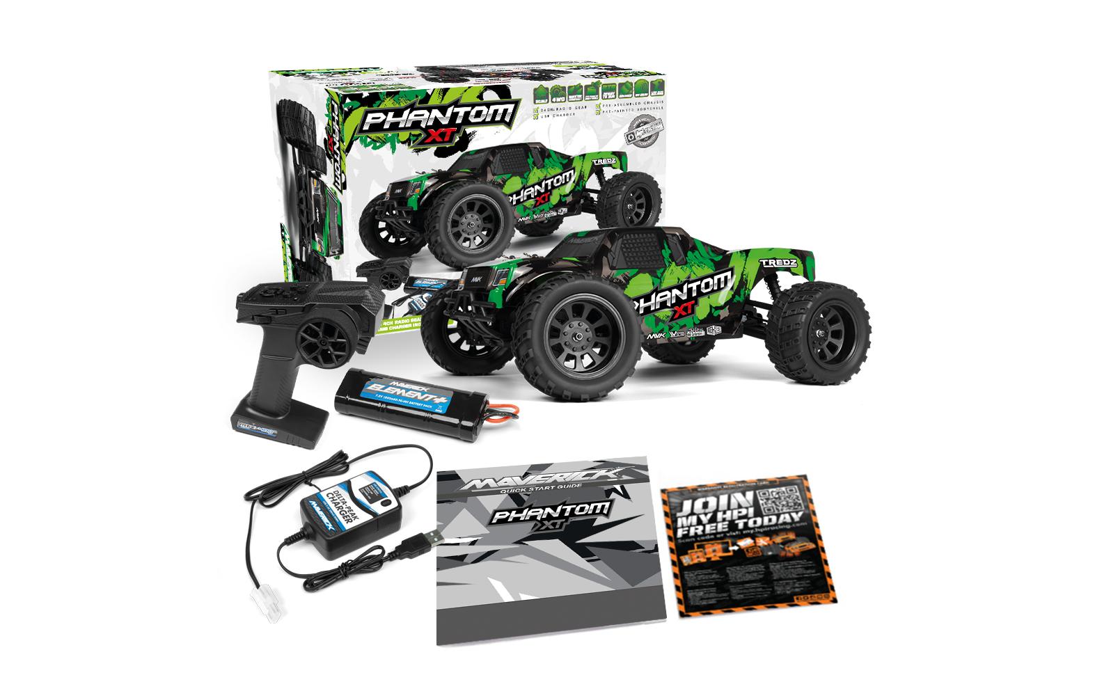 Truggy Phantom XT 4WD Grün, RTR, 1:10<br>Off-Road RC Modell mit Allradantrieb
