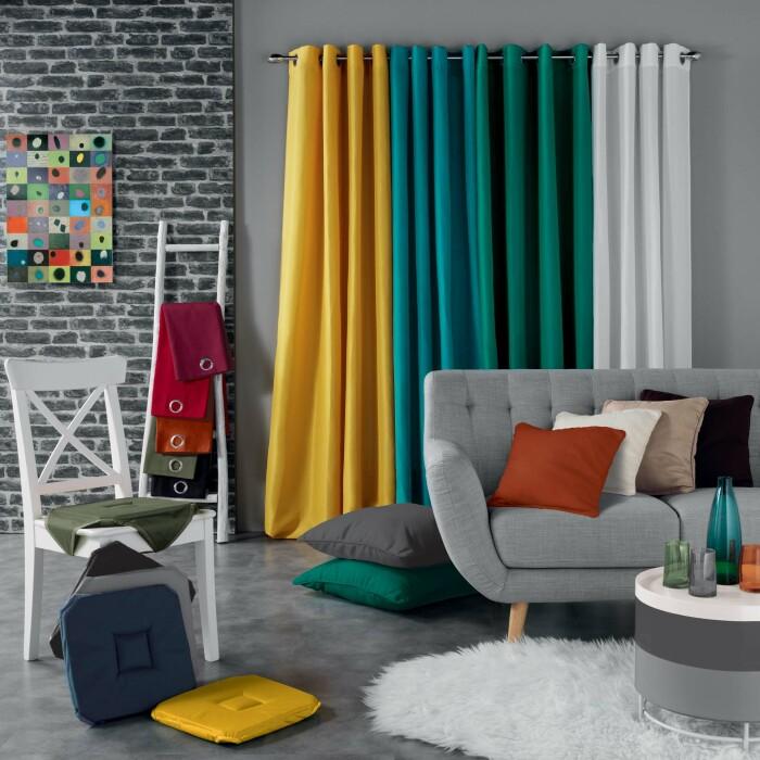 RIDEAU A OEILLETS 140X240CM PANAMA EMERAUDE
