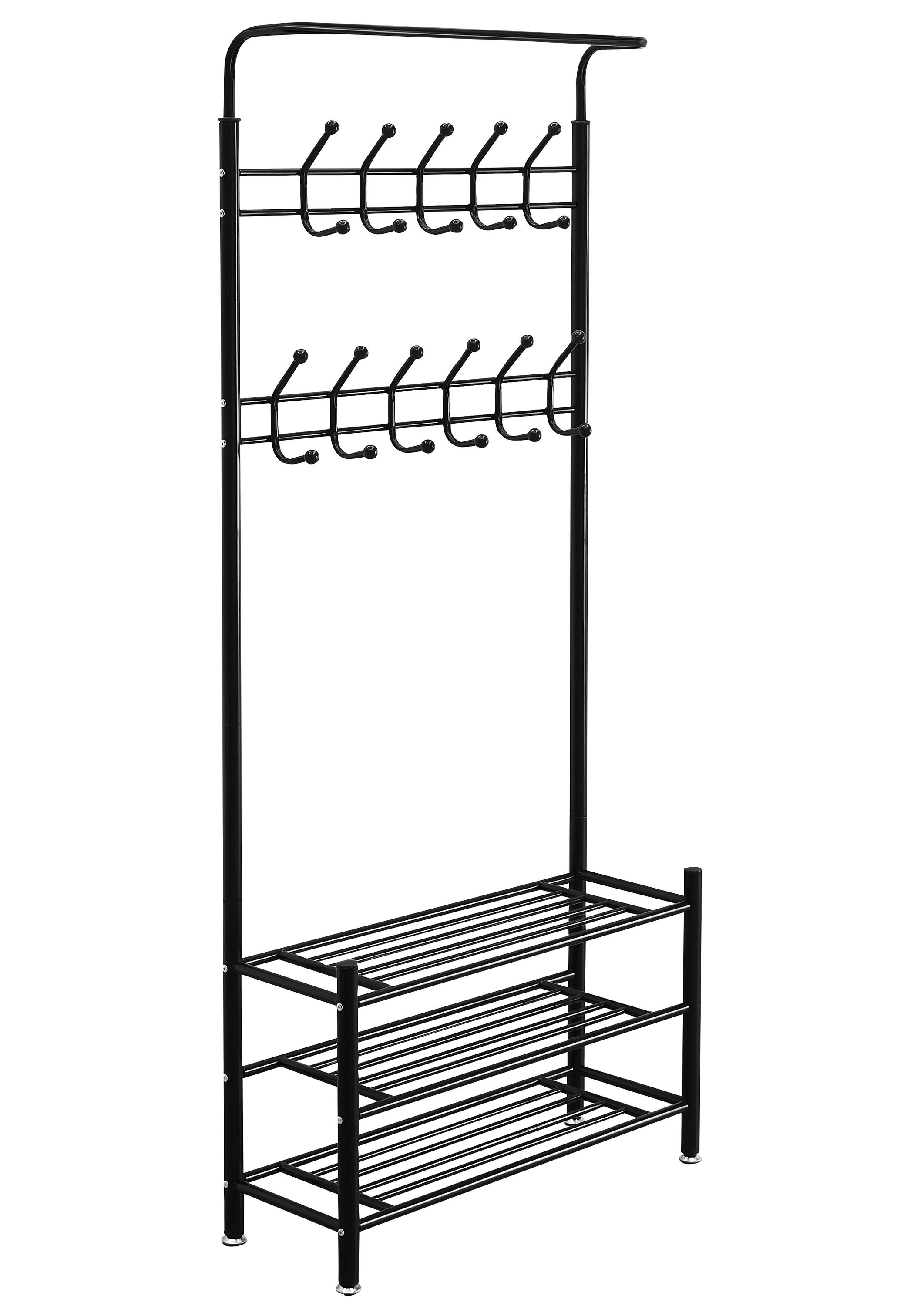 Garderobe Schuhregal 80 x 186 cm schwarz