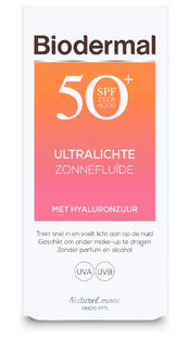 Biodermal Ultralichte Zonnefluïde - Zonnebrand met SPF50  - Zonnebrand gezicht 40ML