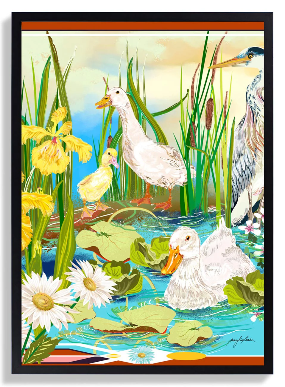 Art Deco Pekin Ducks von Marylène Madou