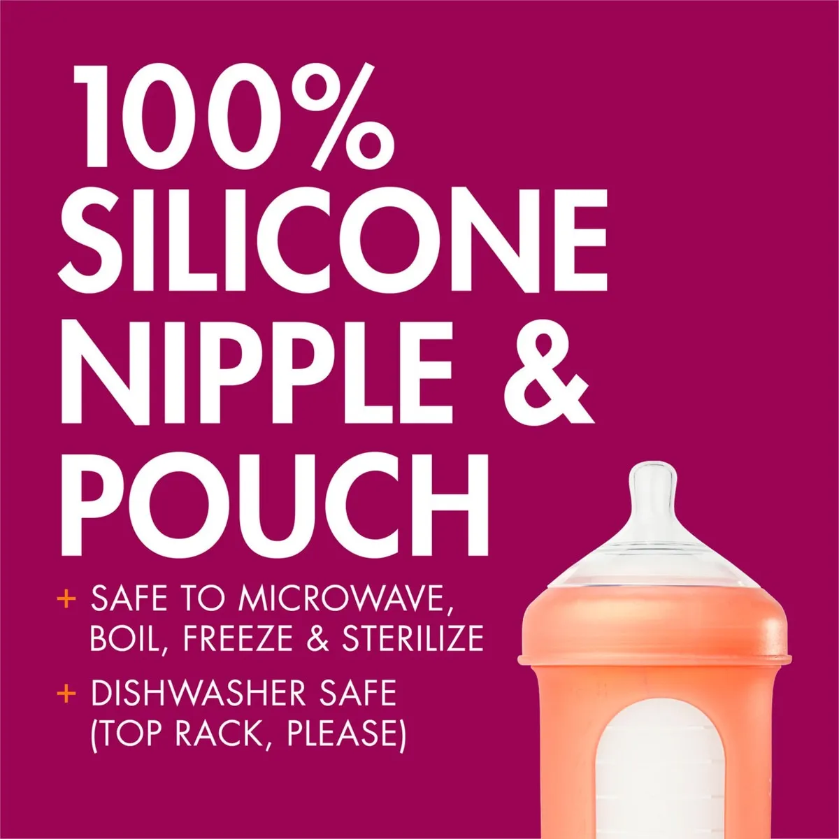 Boon Bouteilles en Silicone Nursh 8oz Paquet de 3 - Couleurs Métalliques